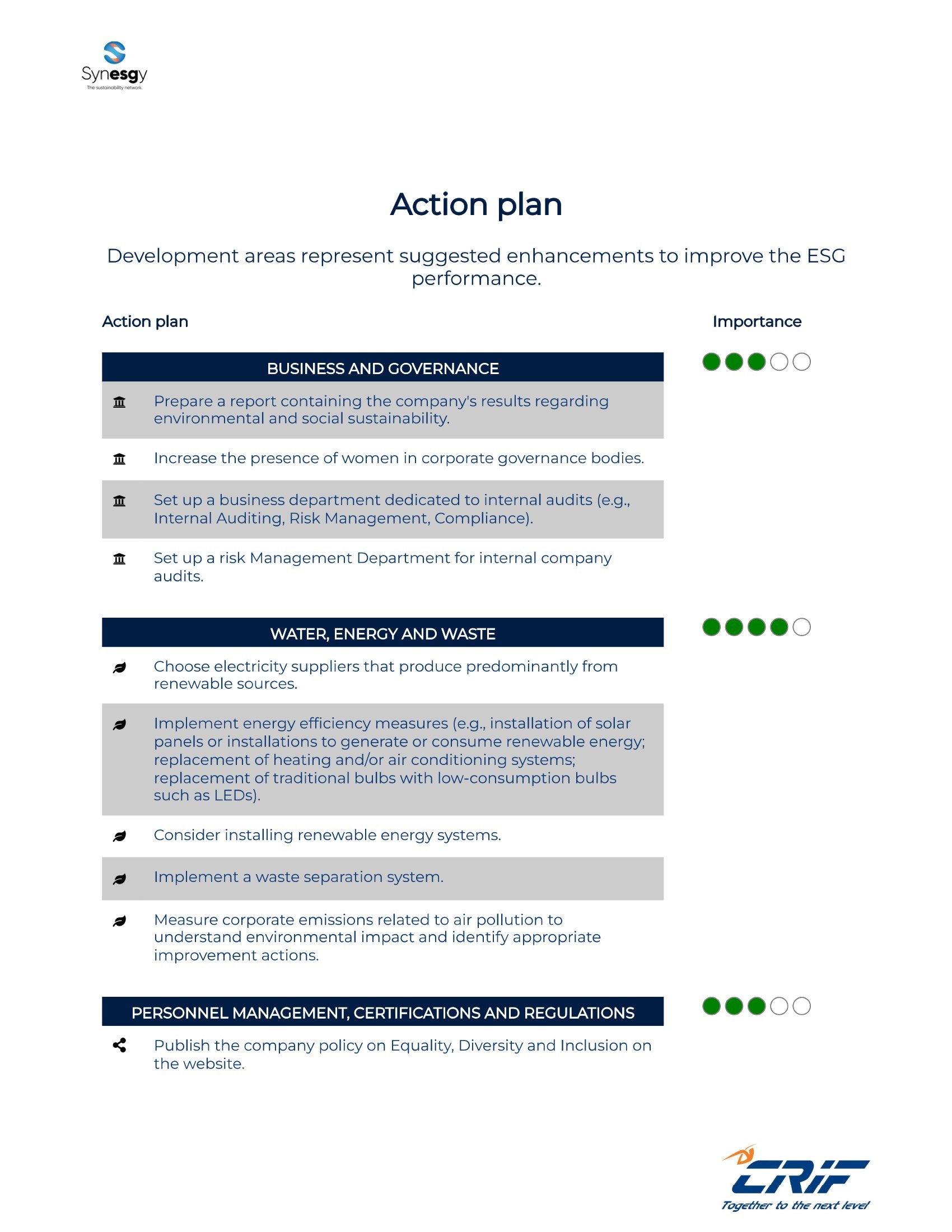 En Action Plan Sample